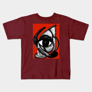 "I see you" - African Symbolic Surrealist Art - Red Kids T-Shirt